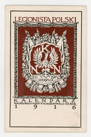 Patriotic postcard - Polish Legionary Calendar (1246)