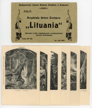 Lithuania - Set of postcards with reproductions of paintings by Karol Grottger (1247)