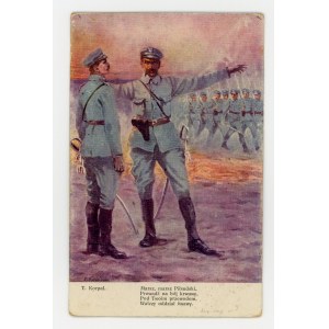 Patriotic postcard - Marshal Pilsudski (1275)
