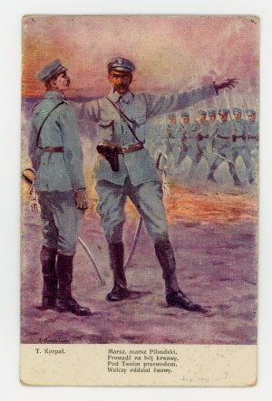Patriotische Postkarte - Marschall Piłsudski (1275)