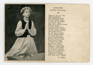 Patriotic postcard - Prayer of a Polish girl (1276)
