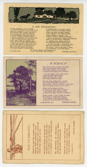 Poèmes patriotiques - set de 3 cartes postales (1313)