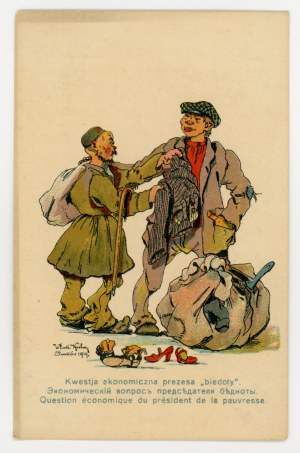 The economic question of the president of the poor - 1920 political satire from the series Soviet Russia (1545)