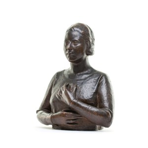 Magdalena Gross (1891 - 1948 ), Busto di donna con medaglione, 1925