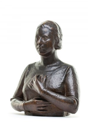 Magdalena Gross (1891 - 1948 ), Popiersie kobiety z medalionem, 1925