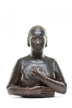 Magdalena Gross (1891 - 1948 ), Popiersie kobiety z medalionem, 1925