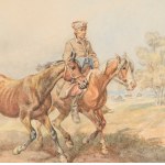 Juliusz KOSSAK (1824-1899), Jazdec na koni s voľantom (1896)