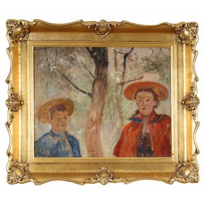 Jacek MALCZEWSKI (1854-1929), Kinder in einer Landschaft - Porträt von Julia und Raphael (1914)