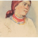 Aleksander AUGUSTYNOWICZ (1865-1944), Porträt einer Frau mit Kopftuch (1892)