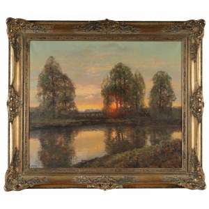 Wiktor KORECKI (1890-1980), Paesaggio al tramonto.