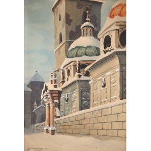 Marian SZCZERBIŃSKI (1899-1981), Wawel - pohľad na Žigmundovu kaplnku a Vazovskú kaplnku (1930)