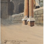 Marian SZCZERBIŃSKI (1899-1981), Wawel - vista della Cappella di Sigismondo e della Cappella Vasa (1930)