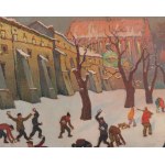 Ludwik LESZKO (1890-1957), Old and Young World (Krakow Planty from the Dominican side).