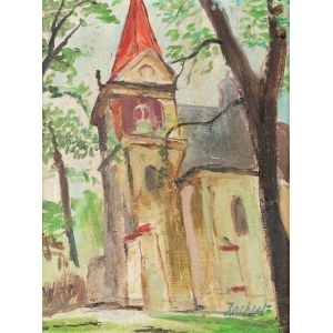 Witold ZACHAREWICZ (1929-1985), Paysage de Lanckorona - Église de la naissance de saint Jean-Baptiste.