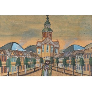 NIKIFOR Krynicki (1895-1968), Bishop in front of the church.