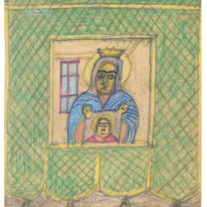 NIKIFOR Krynicki (1895-1968), St. Veronica - a flag.