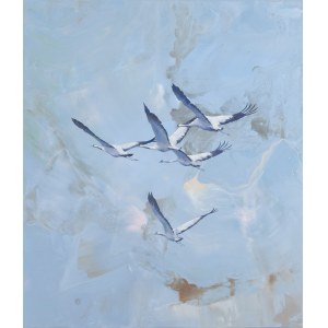 Joanna Półkośnik (b. 1981), Cranes in Flight, 2024