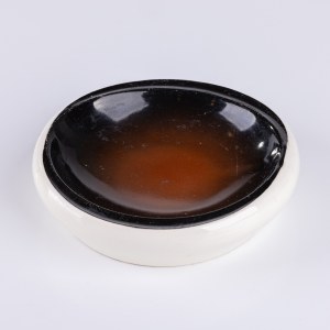 Mirostovice Ceramic Works, Eye ashtray - brown and black, 1960s.