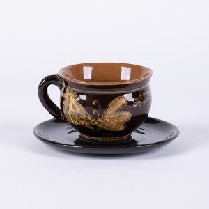 Co-operative Kamionka in Lysa Gora, Cup with saucer, 2nd half of the 20th century.