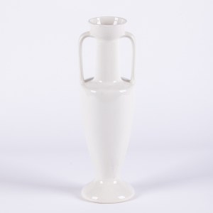Bílá amforová váza, 2. polovina 20. století.