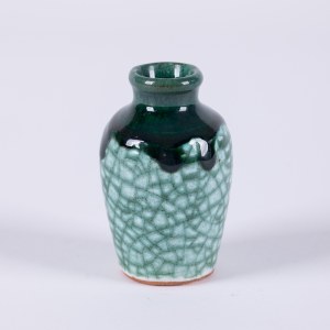 Tyrkysová miniaturní váza, 2. polovina 20. století.