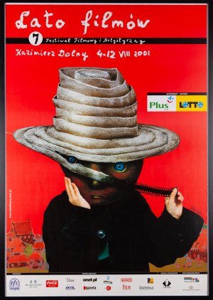 proj. Stasys EIDRIGEVICIUS (ur. 1949), Lato filmów, Plakat 7 Festiwalu Filmowego i Artystycznego w Kazimierzu Dolnym, 2001