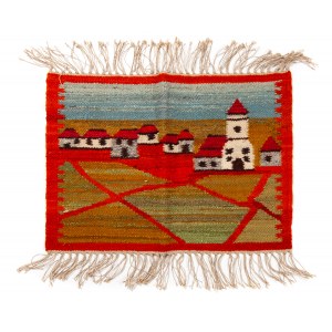 disegnato da Maria JANOWSKA (nata nel 1929), Kilim STRADE PER LA CITTA'