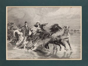 Wilhelm SIMMLER (1840-1923), Great Elector crossing the Curonian Lagoon on a sleigh