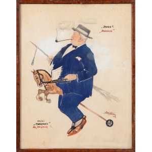 Autor neurčen, Polsko, 1. polovina 20. století, Jotesova Polonji nebo Margin na Pegasovi - satirická kresba, 1926