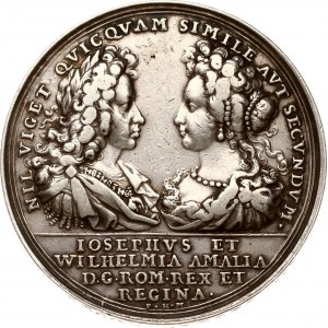 Rakúska medaila 1699 Manželstvo Jozefa I. a Wilhelmine Amalie z Braunschweigu Lüneburg