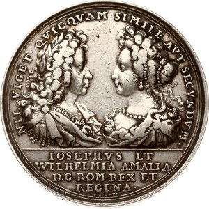 Rakúska medaila 1699 Manželstvo Jozefa I. a Wilhelmine Amalie z Braunschweigu Lüneburg