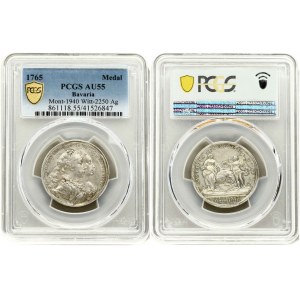 Svadobná medaila 1765 PCGS AU 55 MAX GRADE