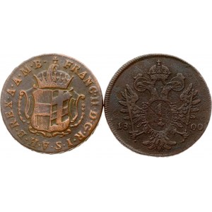 Rakúsko 1 Kreuzer 1800 A &amp; Ďalšie Rakúsko 1 Kreutzer 1802 H Sada 2 mincí