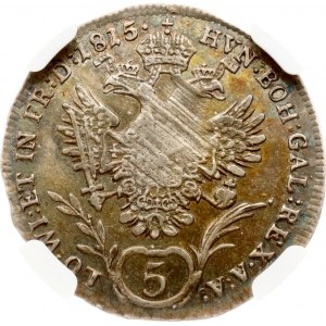 Autriche 5 Kreuzer 1815 A NGC XF 45