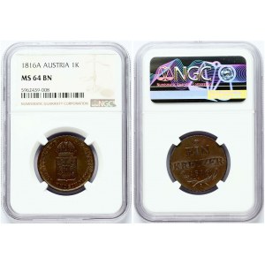 Autriche 1 Kreuzer 1816 A NGC MS 64 BN