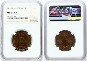 Austria 1 Kreuzer 1816 A NGC MS 64 BN