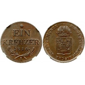 Austria 1 Kreuzer 1816 A NGC MS 64 BN