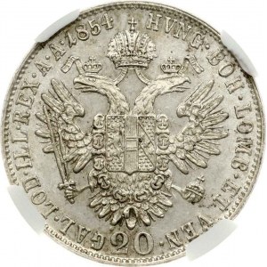 Austria 20 Kreuzer 1854 A NGC MS 61