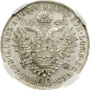 Autriche 20 Kreuzer 1854 A NGC MS 61