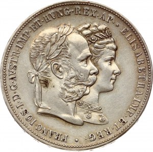 Austria 2 Gulden 1879 Srebrny Jubileusz Ślubu