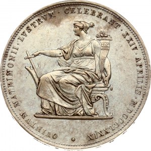 Rakousko 2 zlaté 1879 Stříbrné svatební jubileum