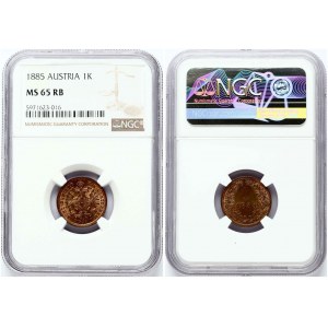 1 Kreuzer 1885 NGC MS 65 RB ONLY 4 COINS IN HIGHER GRADE