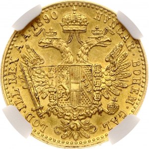 Rakúsky dukát 1890 NGC MS 63