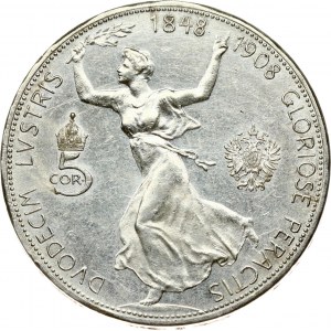 Rakousko 5 Corona 1908 60 let vlády