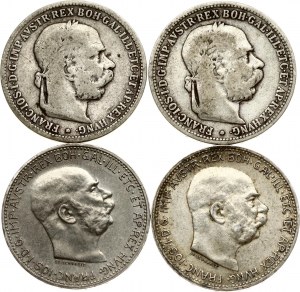 Austria 1 Corona 1893 i 1915 Partia 4 monet