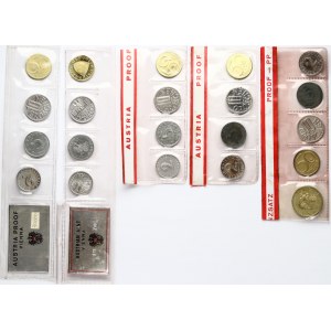 Rakousko 2 groše - 1 šilink 1970-1977 Sada 21 mincí