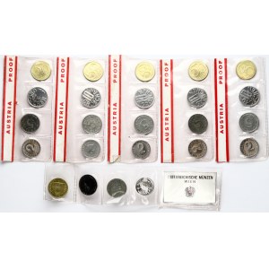 Rakousko 2 - 50 grošů 1971-1973 Sada 24 mincí