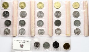 Rakousko 2 - 50 grošů 1971-1973 Sada 24 mincí