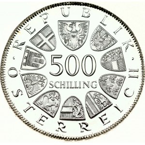 Rakúsko 500 šilingov 1980 25. výročie štátnej zmluvy