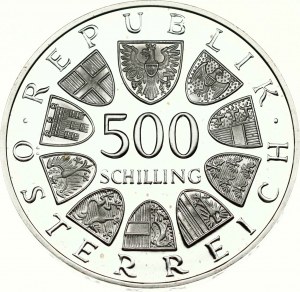 Rakúsko 500 Schillingov 1985 40 rokov mieru v Rakúsku